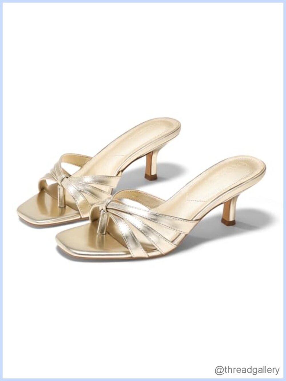 Strappy Kitten Heel Square Open Toe Slip On Slides Summer Dress Sandals